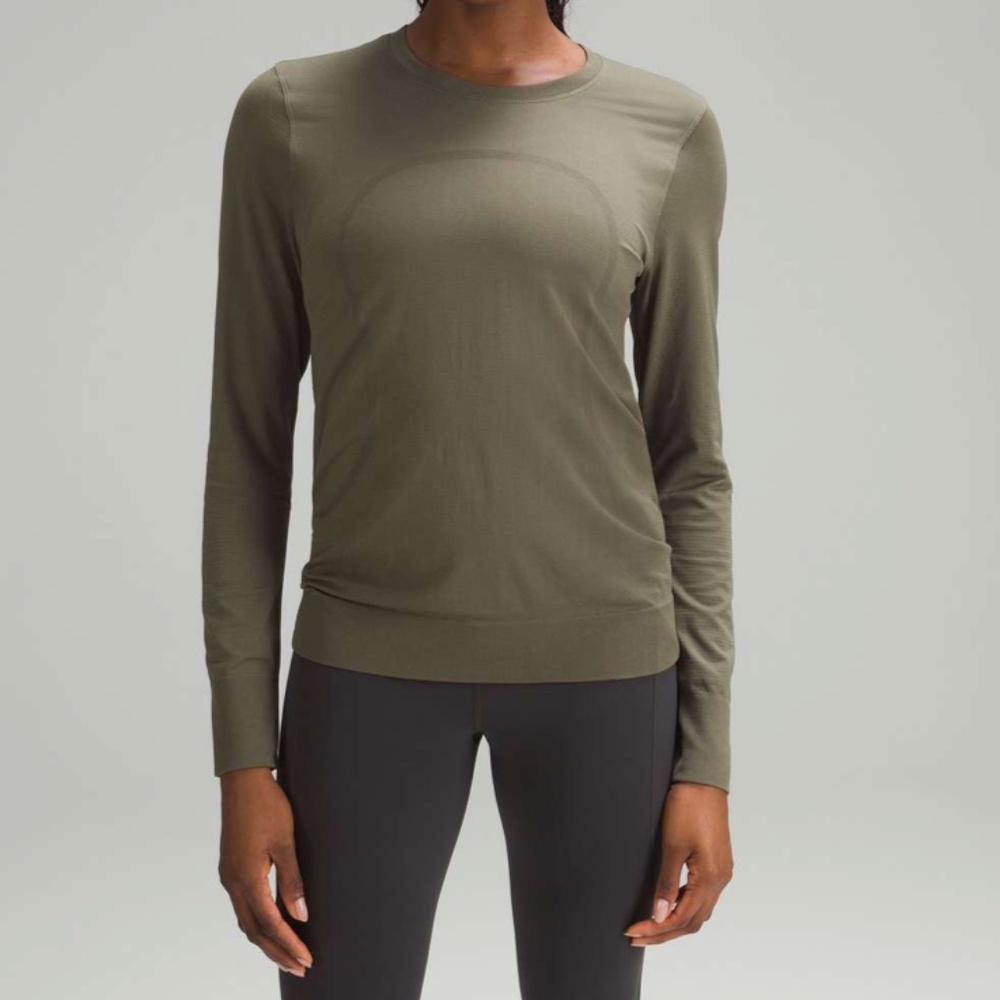 NWT Lululemon Swiftly Relaxed Long-Sleeve Shirt *Hip Length Army Green Size 8